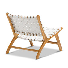 Casey Woven Cowhide Leather Lounge Chair